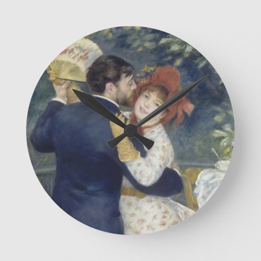Country Dance - Renoir Impressionist Malerei Runde Wanduhr (Vorderseite)