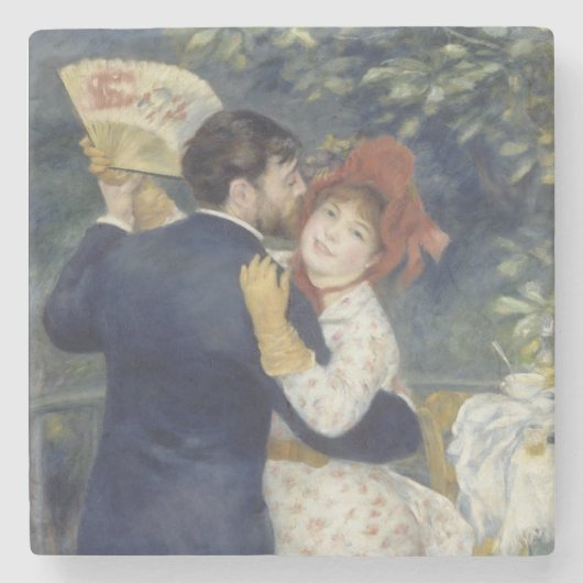 Country Dance - Renoir Impressionist Malerei Steinuntersetzer (Vorderseite)