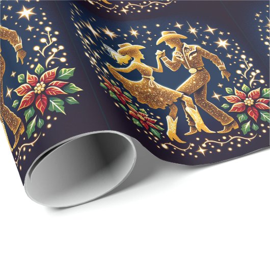 Country Dancers Square Dancers Weihnachten Geschenkpapier (Rolleneckpunkt)