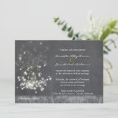 Country Dandelions Graustufen-Hochzeit Einladung (Stehend Vorderseite)