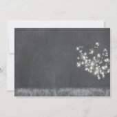 Country Dandelions Graustufen-Hochzeit Einladung (Rückseite)