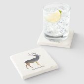 Country Deer Steinuntersetzer (Seitenansicht)