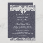 Country Denim and Lace Wedding Einladung (Vorne/Hinten)