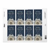 Country Denim & Ivory Lace Wedding Mini Wein (Vorne)