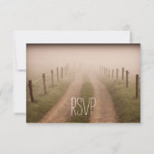 Country dirt Road Rustic Fence Post Wedding RSVP (Rückseite)