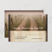 Country dirt Road Rustic Fence Post Wedding RSVP (Vorne/Hinten)