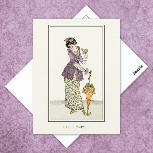 Country Dress French Journal des Dames Postkarte
