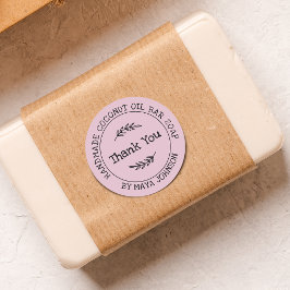 Country Dusty Pink Handmade Vielen Dank Runder Aufkleber