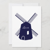 Country Dutch Windmill Navy Hochzeitseinladungen Einladung (Rückseite)