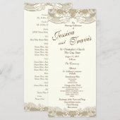 Country Elegance Burlap Floral Wedding Programm (Vorne/Hinten)