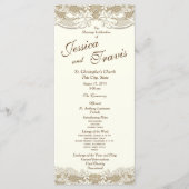 Country Elegance Burlap Floral Wedding Programm (Vorderseite)