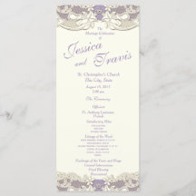 Country Elegance Lavender Floral Wedding Programm