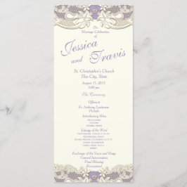 Country Elegance Lavender Floral Wedding Programm