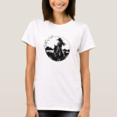 Country Elegant Horse Cowgirl Western Reitschia T-Shirt (Vorderseite)
