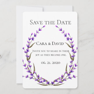 Country Elegante Chic Lila Floral Save the Date I Einladung