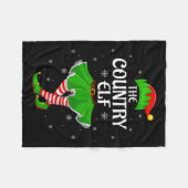 Country Elf Christmas Family Girls Women Elf Squad Fleecedecke (Vorderseite (Horizontal))