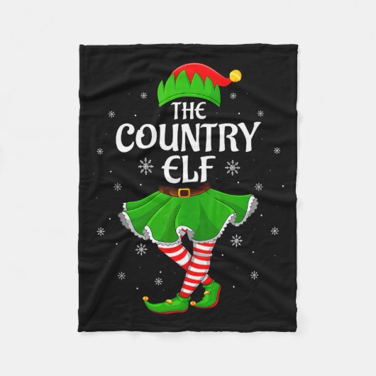 Country Elf Christmas Family Girls Women Elf Squad Fleecedecke (Vorderseite)