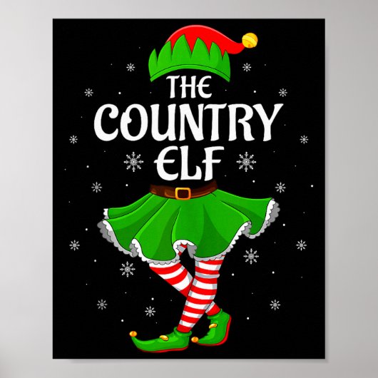 Country Elf Christmas Family Girls Women Elf Squad Poster (Vorne)