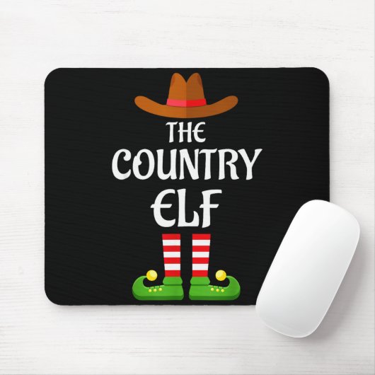 Country Elf Family Matching Group Christmas Cowboy Mousepad (Mit Mouse)