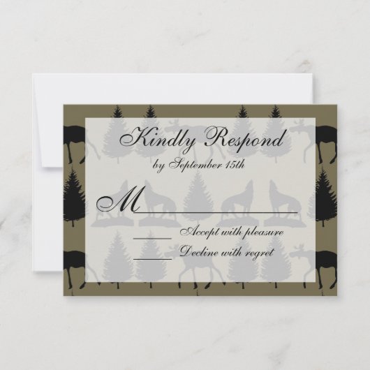 Country Elve Wildlife Wedding RSVP Cards (Vorderseite)
