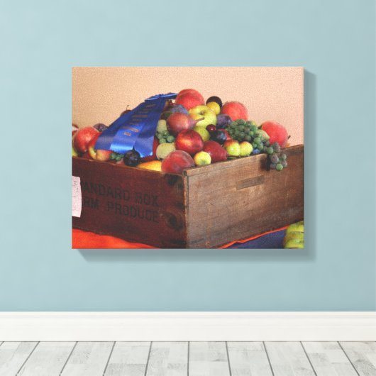 Country Fair Frucht Erster Preis Blue Ribbon Leinwanddruck (Insitu (Holzboden))