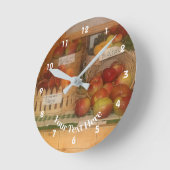 Country Fair Fruchternte Personalisiert Runde Wanduhr (Winkel)