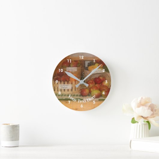 Country Fair Fruchternte Personalisiert Runde Wanduhr (Zuhause)