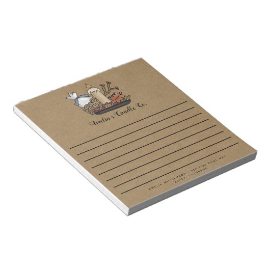 Country Fall Candles Kraft Custom Note Pad Notizblock (angewinkelt)
