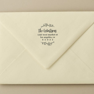 Country Family Script Botanische Rücksendeadresse Gummistempel