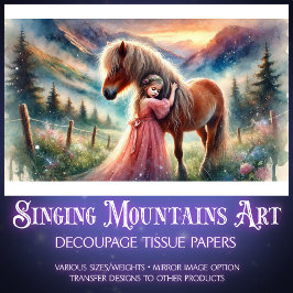 Country Fantasy Horse and Girl Decoupage Seidenpapier