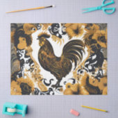 Country Farm Gold und Black Rooster Seidenpapier (Basteln)