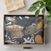 Country Farm Gold und Black Rooster Seidenpapier (Geschenk)