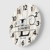 Country Farm L Monogram Große Wanduhr (Winkel)