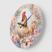 Country Farm Rooster Wall Clock Große Wanduhr (Winkel)