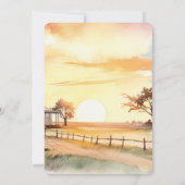 Country Farm Sunset Pferd Geburtstag Einladung (Rückseite)