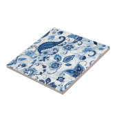 Country Farmhouse Blue and White Paisley Fliese (Seite)