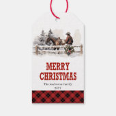 Country farmhouse Christmas tag editable custom Geschenkanhänger (Rückseite)