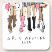 Country Fashion Cowboy Boots Girl's Weekend Custom Getränkeuntersetzer (Vorderseite)