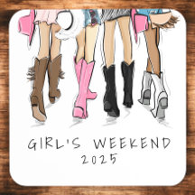 Country Fashion Cowboy Boots Girl's Weekend Custom
