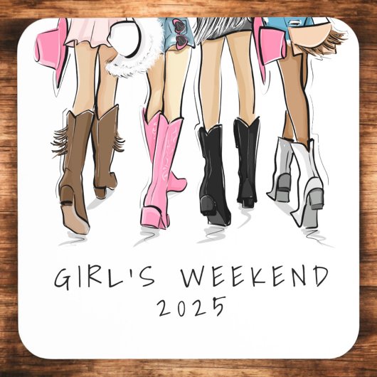 Country Fashion Cowboy Boots Girl's Weekend Custom Getränkeuntersetzer