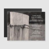 Country Fence Post Country Ranch Hochzeit Magneteinladung (Vorne/Hinten)