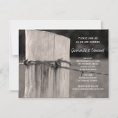 Country Fence Post Country Ranch Hochzeit Magneteinladung (Vorderseite)