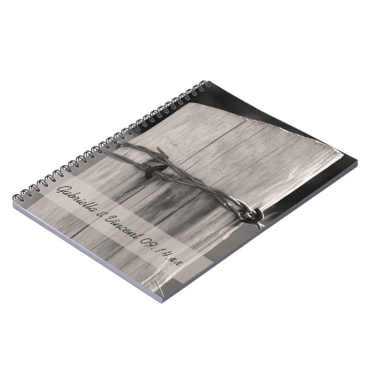 Country Fence Post Country Ranch Hochzeit Notizblock (Linke Seite)