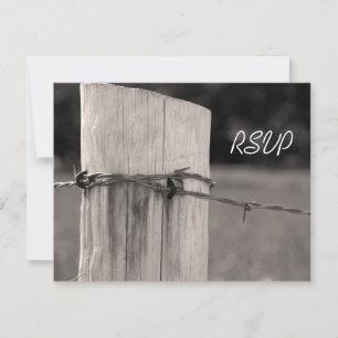 Country Fence Post Country Ranch Wedding RSVP