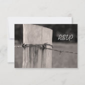 Country Fence Post Country Ranch Wedding RSVP Card (Vorderseite)