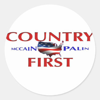 Country First John McCain Sarah Palin Aufkleber