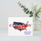 Country First John McCain Sarah Palin Postkarten (Stehend Vorderseite)