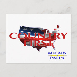 Country First John McCain Sarah Palin Postkarten