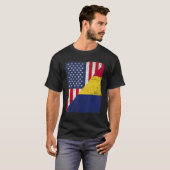 Country Flag Design  Half USA Half Chad T-Shirt (Vorne ganz)