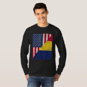 Country Flag Design Half USA Half Chad T-Shirt (Vorne ganz)
